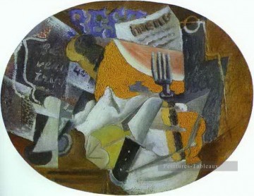 Pablo Picasso œuvres - Taverne Le Ham 1912 cubiste Pablo Picasso